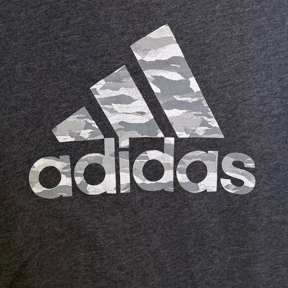 ADIDAS BOY'S COTTON GRAPHIC SHORT SLEEVE T-SHIRT MEDIUM 10-12 GREY CAMO LOGO - Picture 3 of 5